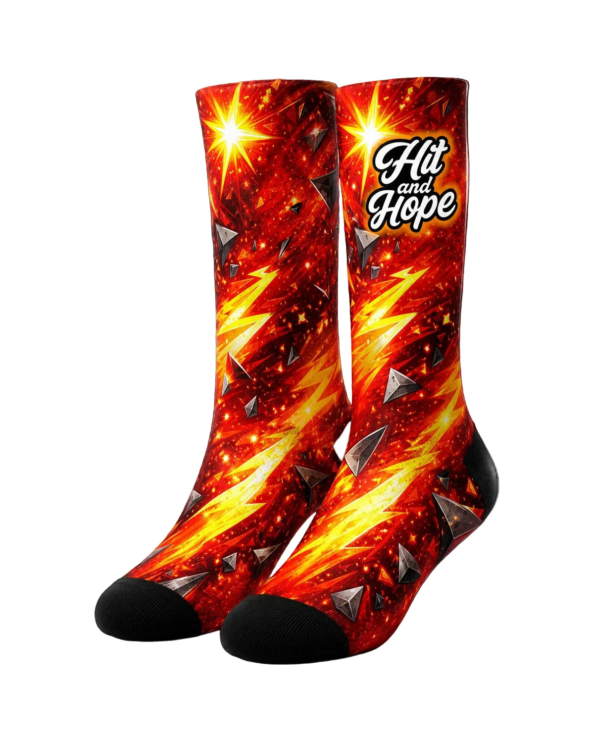 Galaxy Red Orange long golf socks by HIT AND HOPE