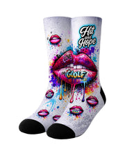 Hot Lips long golf socks by HIT AND HOPE