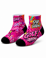 HIT AND HOPE Quarter-Socken – Graffiti Golf Queen Magenta