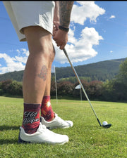 HIT AND HOPE Golfsocken – Galaxy Red Orange