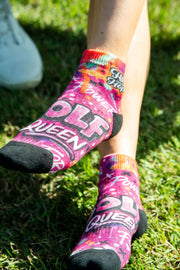 HIT AND HOPE Quarter-Socken – Graffiti Golf Queen Magenta