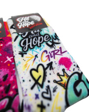 HIT AND HOPE Golfsocken – Graffiti Golf Queen White Pastel